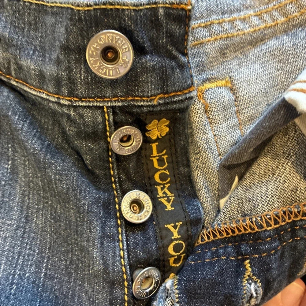 Vintage Women's Jeans Lucky Brand 6/28 Blue Easy Rider Straight USA Button Fly - Picture 5 of 12